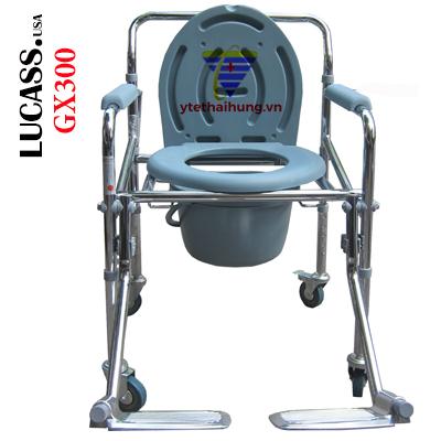 Ghế bô vệ sinh có bánh xe, để chân Lucass GX300