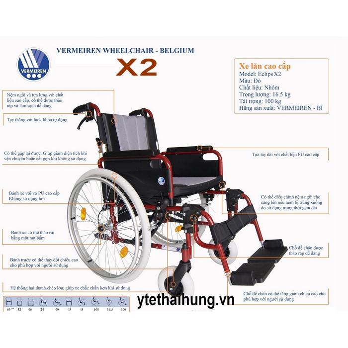 Xe lăn Bỉ Vermeiren Eclips X2