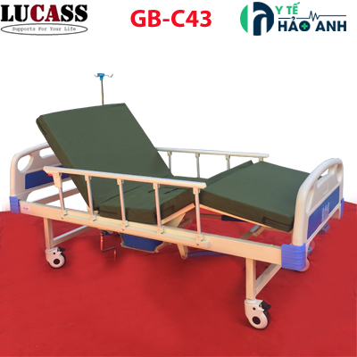 Giường y tế 3 tay quay Lucass GB-C43 (GB-3A) có bô vệ sinh