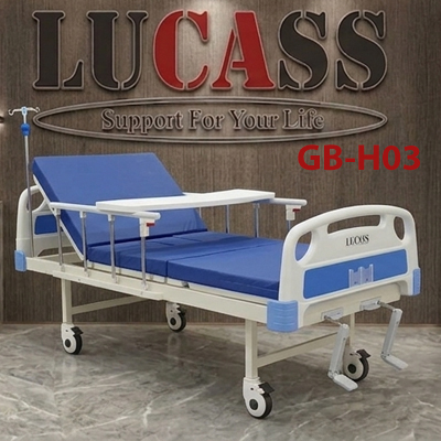 Giường bệnh nhân 2 tay quay Lucass GB-H03 có khoét lỗ bô vệ sinh