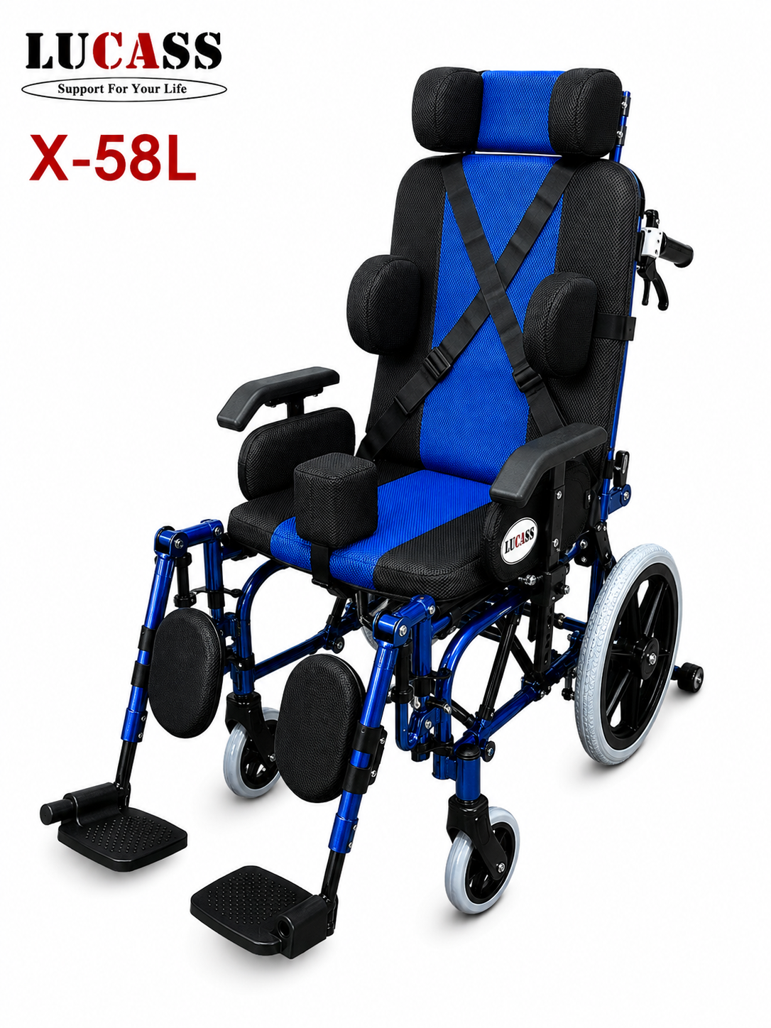 Xe lăn cho trẻ bại não, người không kiểm soát Lucass X-58L - Phiên bản Rộng