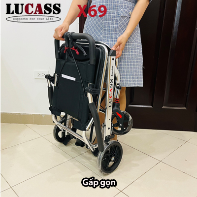 Xe lăn du lịch Lucass X69 siêu nhỏ gọn