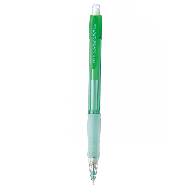 Bút Chì Bấm Super Grip Neon H-185N-G-2B - Thân Xanh Lá (0.5mm)