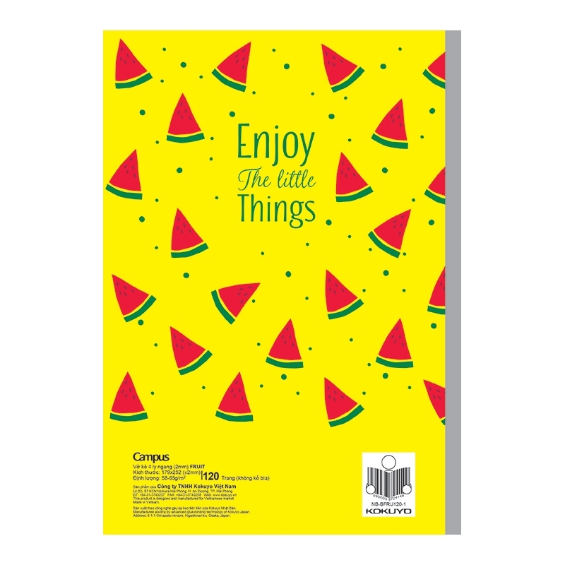 Tập Sinh Viên Dán Gáy FRUIT Campus 120TR - 4 Ô ly Ngang (NB-BFRU120)