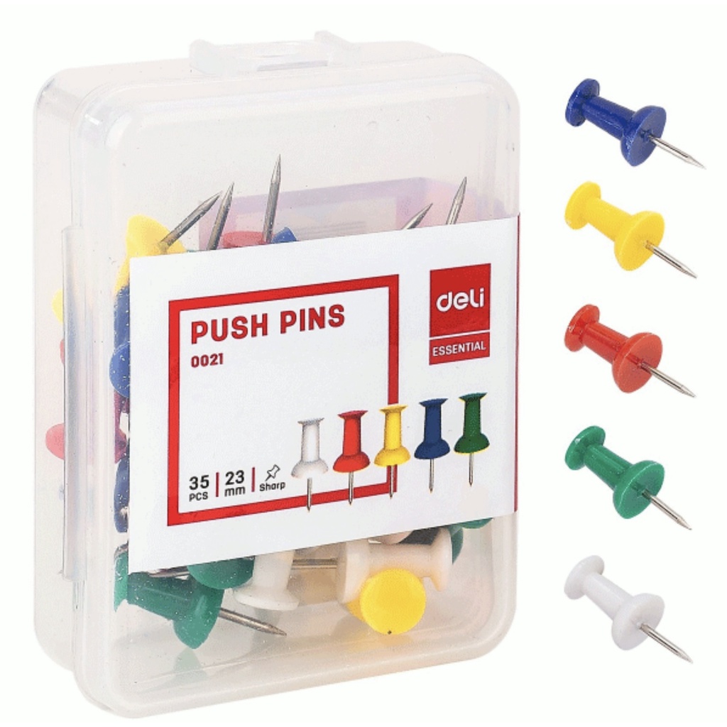 Ghim Mũ Nhựa Màu Deli 0021 (35 Ghim)