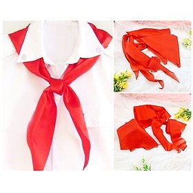 Khăn Quàng Đỏ Học Sinh 1m4 - Loại Trơn (Vải Tốt Chống Nhăn)