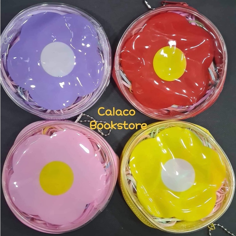 Dây Thun Cột Tóc Màu Pastel - Túi Hoạ Tiết Bông Hoa Có Móc Treo