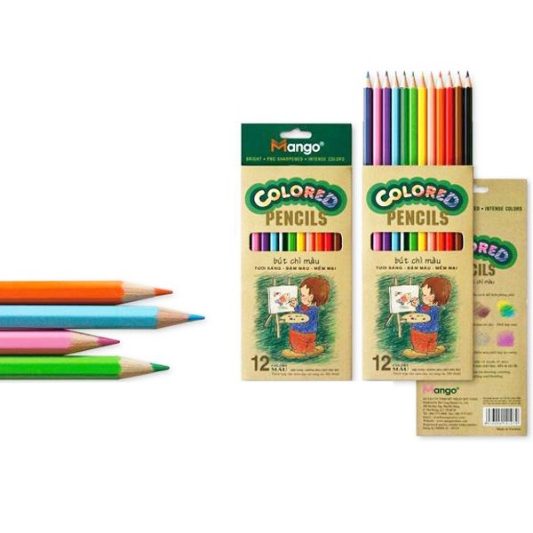 Bút Chì Màu Mango 12 Màu - BC12MCR