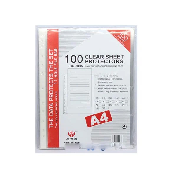 Bìa Nhựa Có Lỗ EH 303A - Khổ A4 (100cái/xấp)