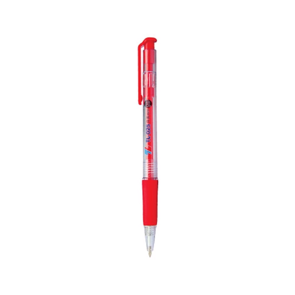 Bút Bi Bấm Grip 0.8mmThiên Long TL-025 (Mực Đỏ)