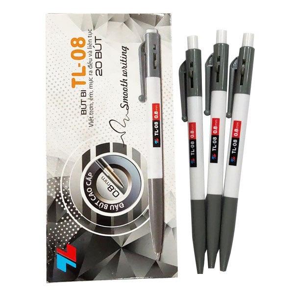 Bút Bi Bấm 0.8mm Thiên Long TL-08 (Mực Đen)