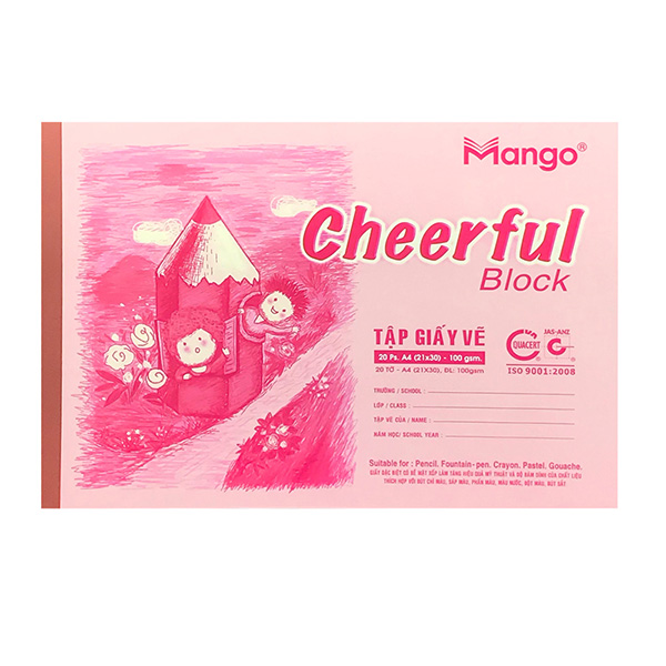 Tập Giấy Vẽ A4 Mango Cheerful Block
