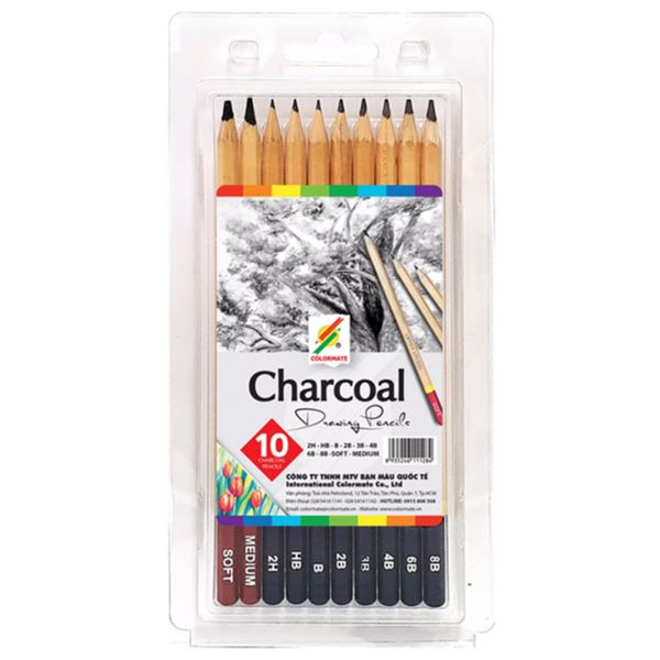 Hộp Nhựa 10 Cây Chì Vẽ Phác Thảo Colormate