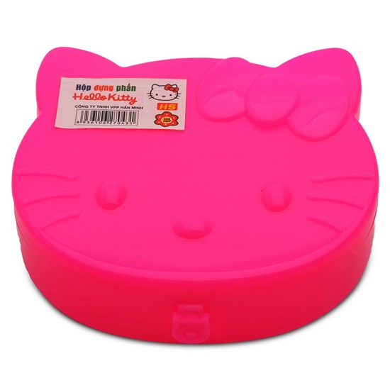 Hộp Đựng Phấn Hán Minh Hello Kitty (Gồm Mút Và Phấn Trắng)