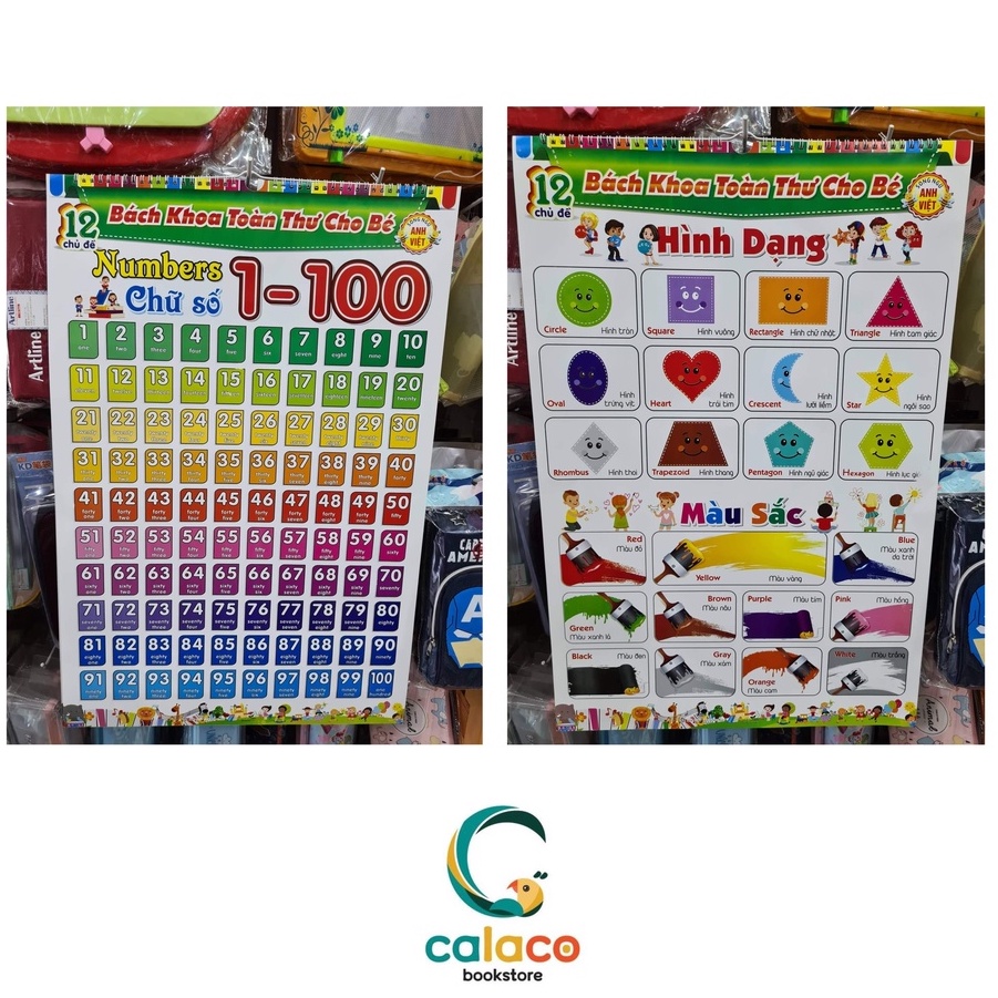 Bách Khoa Toàn Thư Song Ngữ 12 Chủ Đề Cho Bé (Treo Tường)