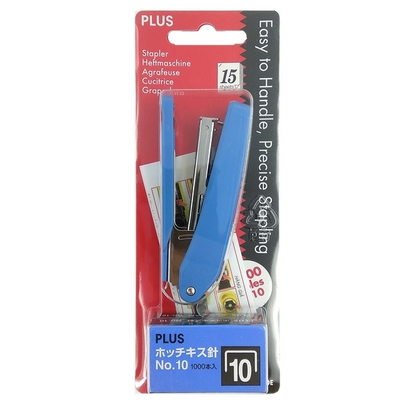 Bấm Kim PLUS + Kèm 2 Hộp Kim Bấm No.10 (Chất Lượng Nhật Bản) (Xanh Dương 30-012)