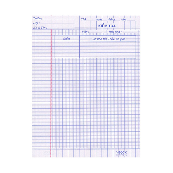 Giấy Kiểm Tra VIBOOK-KT08 (20 Tờ)