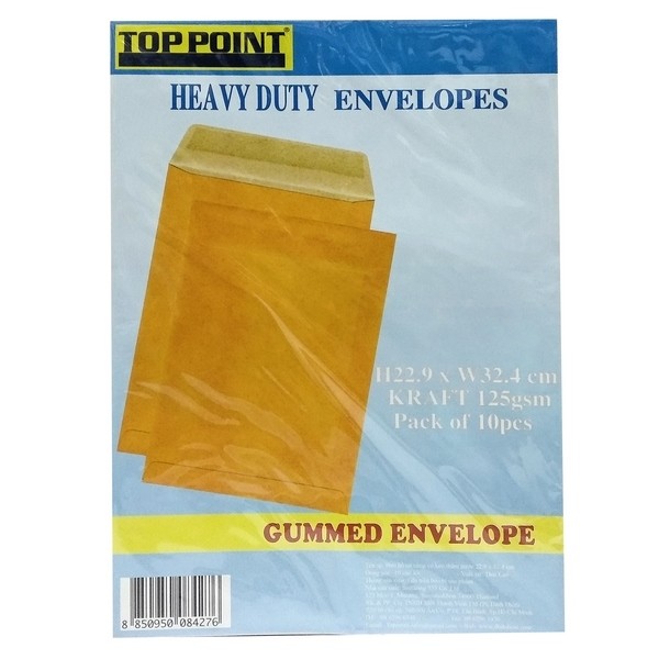 Bao Hồ Sơ Vàng Có Keo 22.9 x 32.4cm (10 Cái/Lốc)