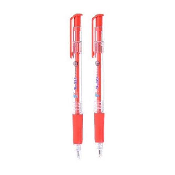 Bút Bi Bấm Grip 0.8mmThiên Long TL-025 (Mực Đỏ)