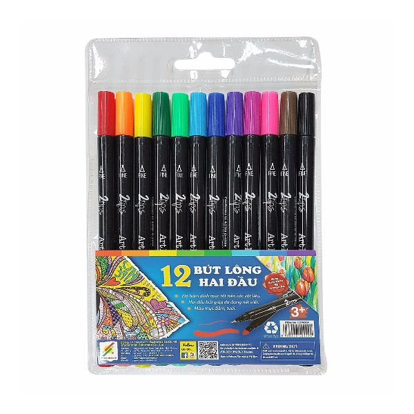Bộ 12 Cây Bút Lông 2 Đầu Colormate MA-12TWOTIP
