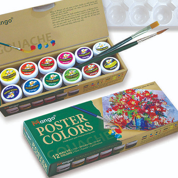 Màu Mango Poster Colors - 12 Màu Vẽ - 15ML