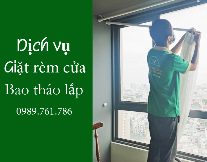 Giặt rèm cửa giá rẻ tận nhà bao công tháo lắp chỉ từ 300 ngàn