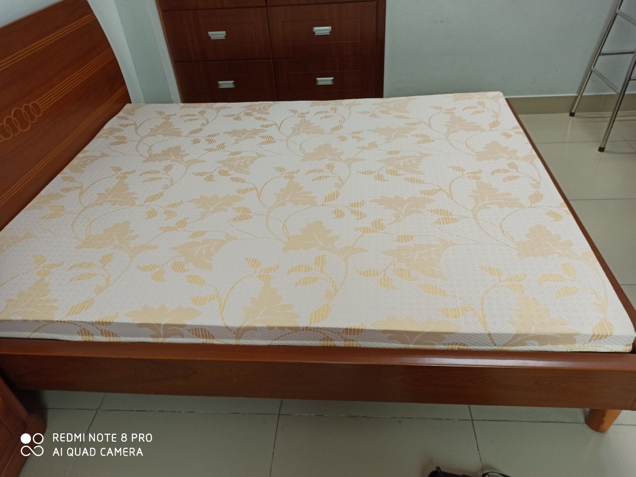 Áo bọc nệm cao su 2 mặt tone vàng kem kích thước yêu cầu