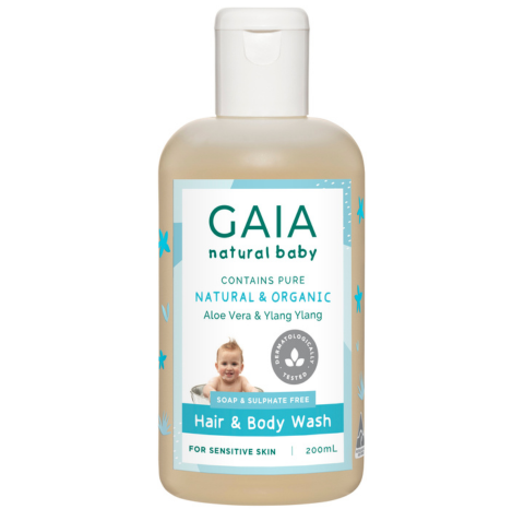 SỮA TẮM, GỘI GAIA NATURAL BABY HAIR & BODY WASH 200ML