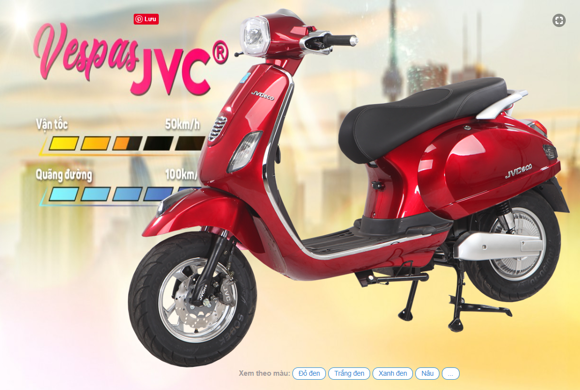 XE MÁY ĐIỆN VESPA JVC - SIÊU PHẨM DÀNH CHO PHÁI ĐẸP