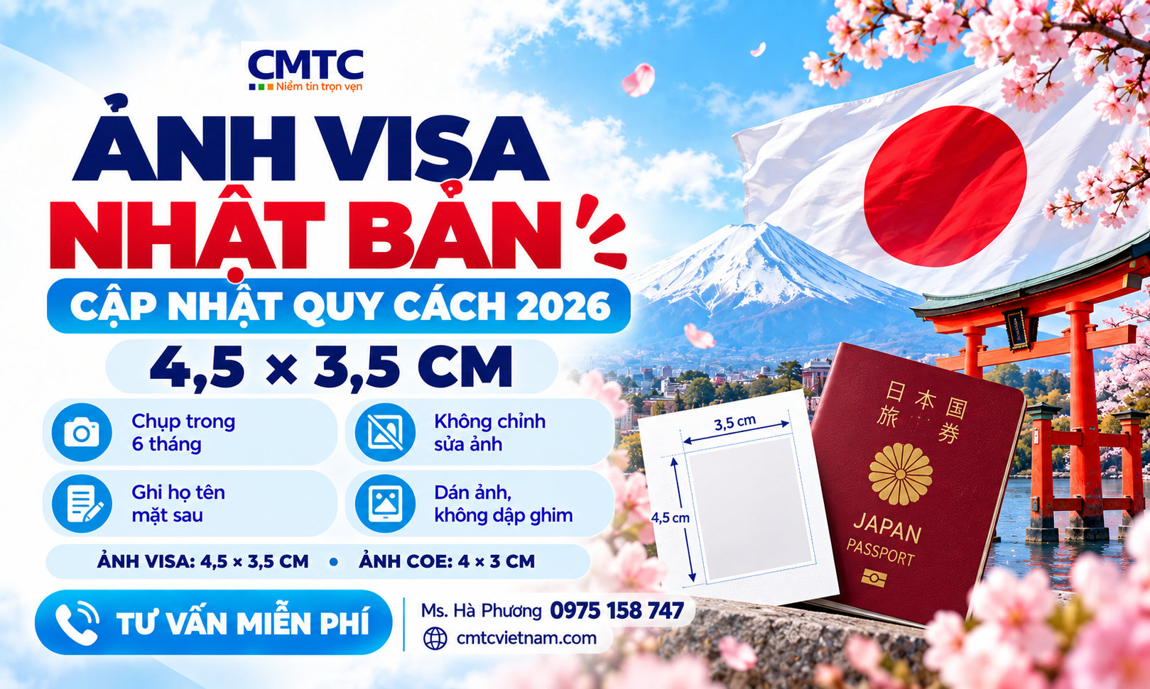 Ảnh visa Nhật Bản: Kích thước, quy định và cách chụp chuẩn