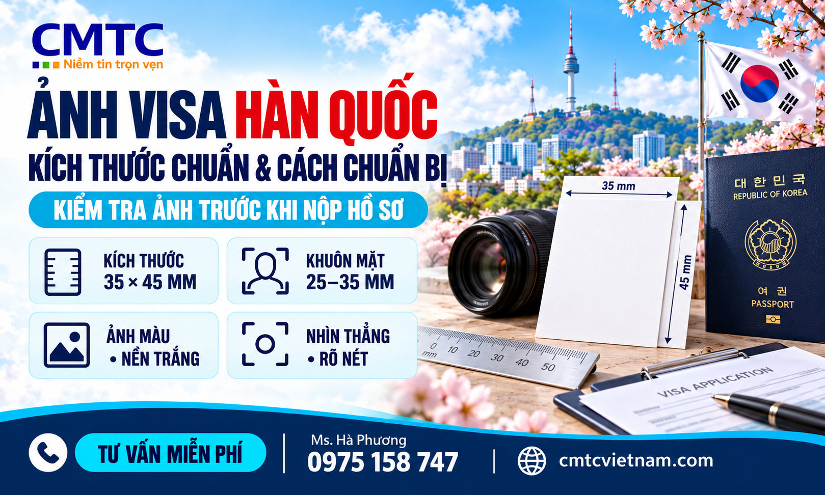 Ảnh visa Hàn Quốc: Kích thước chuẩn và cách chuẩn bị trước khi nộp hồ sơ