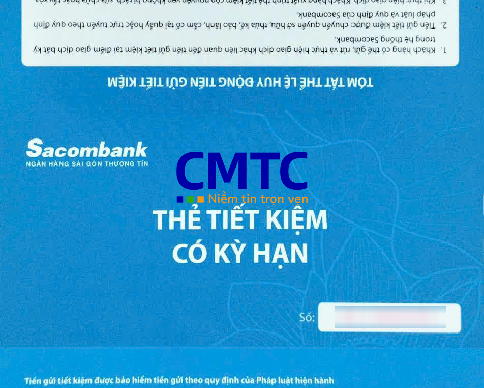 Mẫu sổ tiết kiệm và giấy xác nhận số dư tiền gửi ngân hàng SacomBank