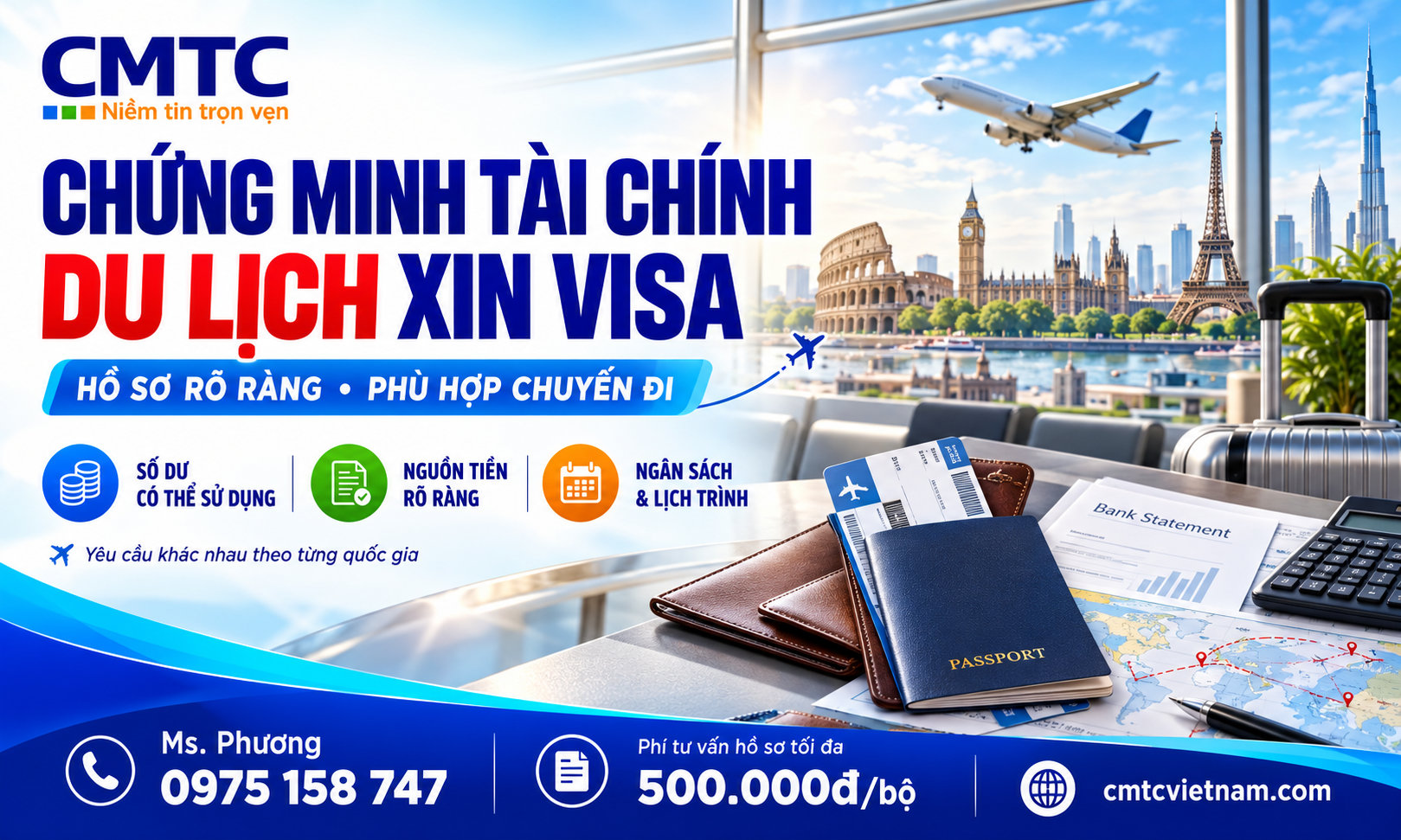 Cách chứng minh tài chính du lịch xin visa: Hồ sơ, ngân sách và yêu cầu từng nước