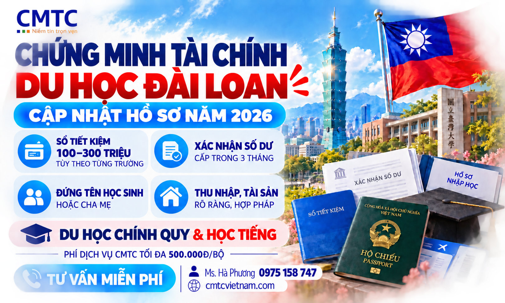 Cách Chứng Minh Tài Chính Du Học Đài Loan 2026: Đơn Giản & Hiệu Quả