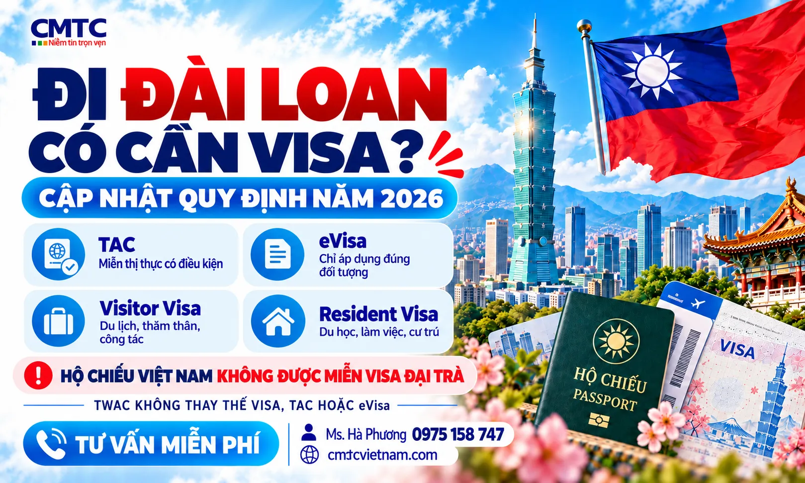 Đi Đài Loan có cần visa không? Quy định mới nhất năm 2026