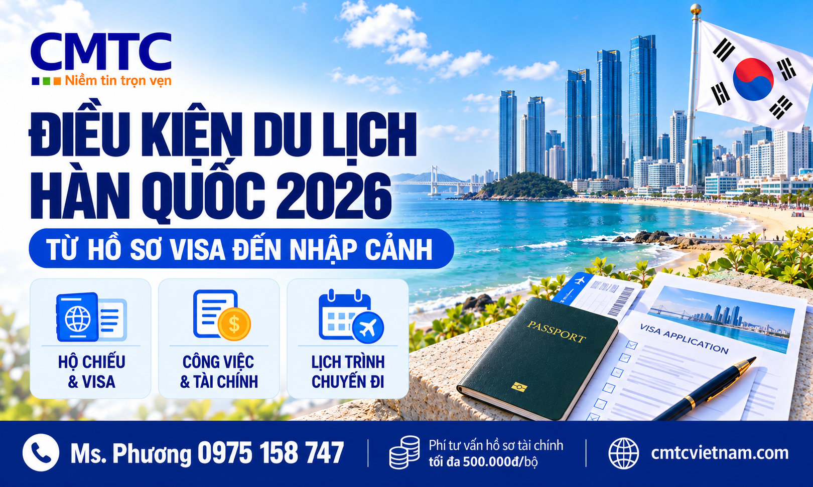 Điều kiện đi du lịch Hàn Quốc: Hộ chiếu, visa, tài chính và thủ tục nhập cảnh