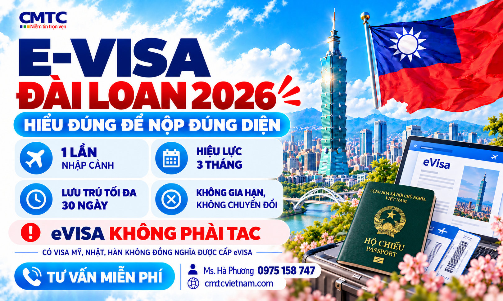 E-visa Đài Loan 2026: Điều kiện, thủ tục và phân biệt với TAC