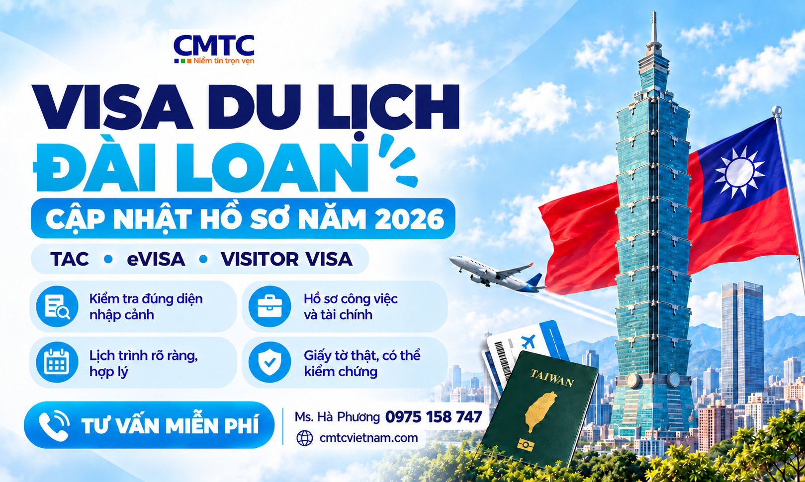 Hồ sơ xin visa du lịch Đài Loan 2026: Điều kiện, giấy tờ, tài chính và thủ tục mới nhất