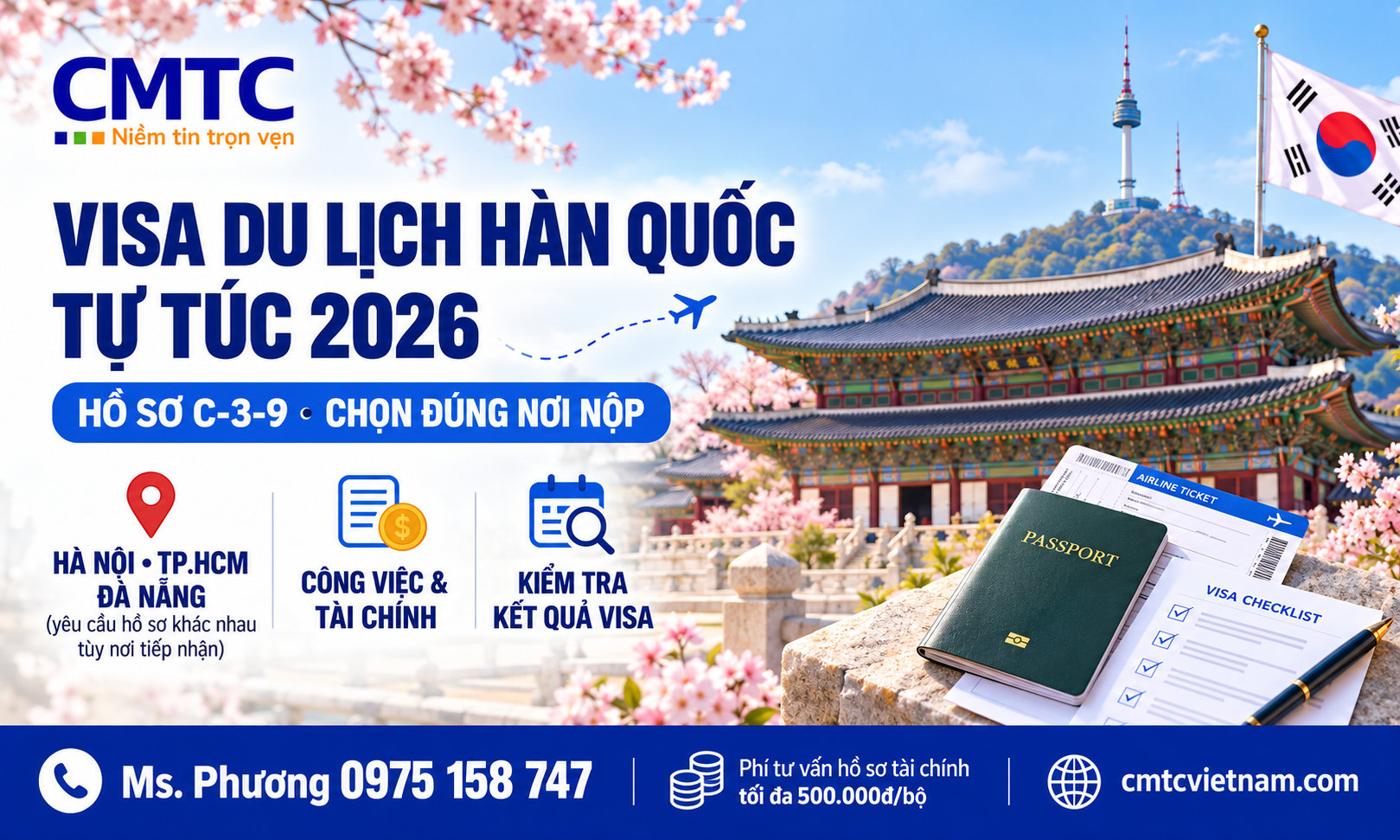 Visa du lịch Hàn Quốc tự túc: Hồ sơ, tài chính và thủ tục cần biết