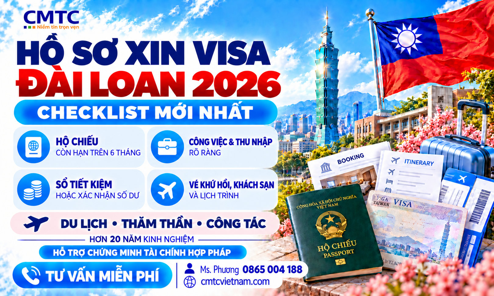 Dịch Vụ Xin Visa Đài Loan 2026: Thủ Tục Đơn Giản | Uy Tín Hàng Đầu