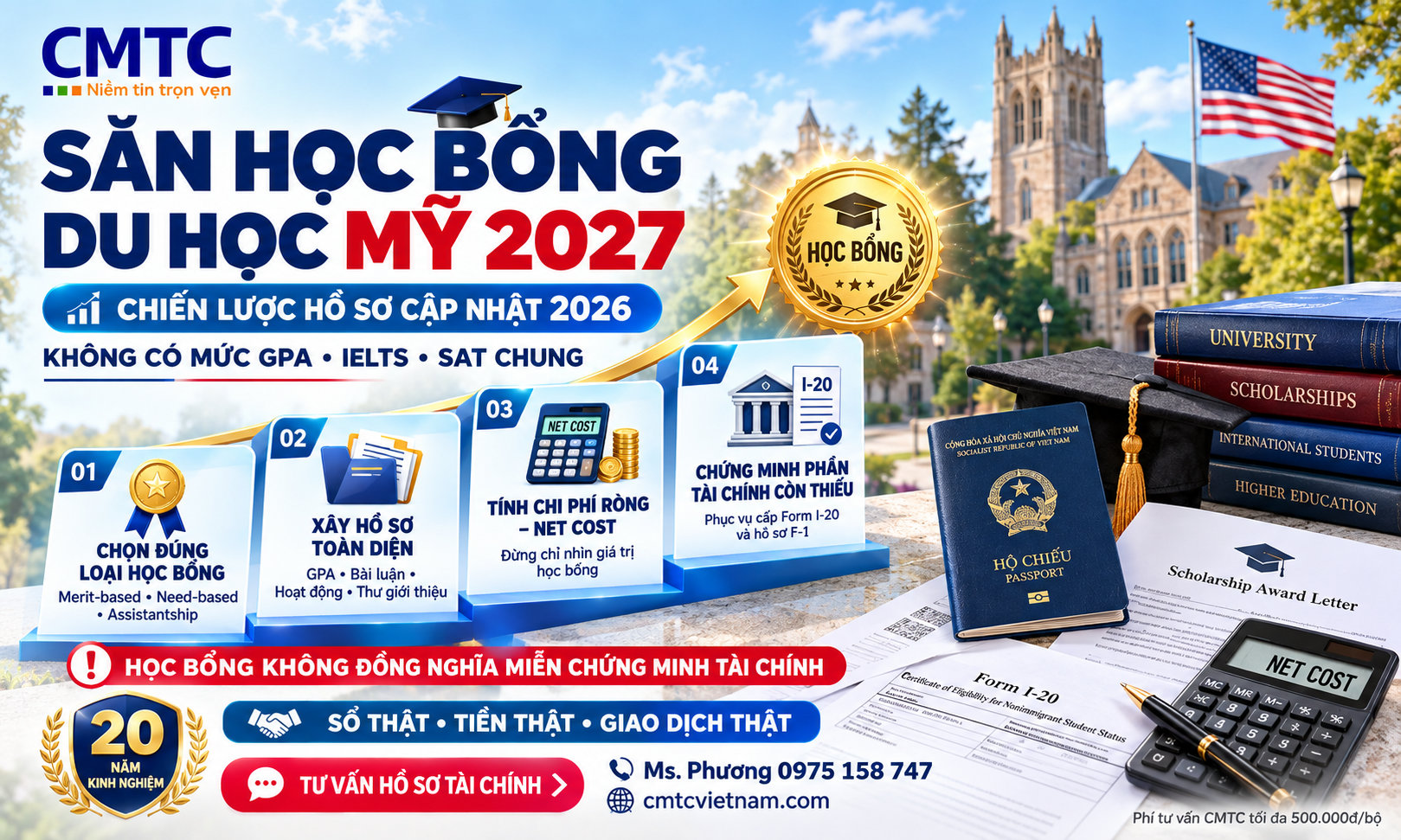 Săn học bổng du học Mỹ 2026 cần điều kiện gì? Cách chuẩn bị hồ sơ từ A đến Z