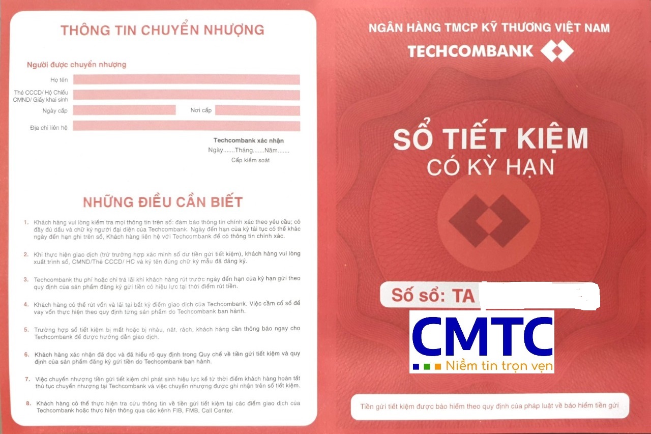 Mẫu sổ tiết kiệm và giấy xác nhận số dư ngân hàng Techcombank