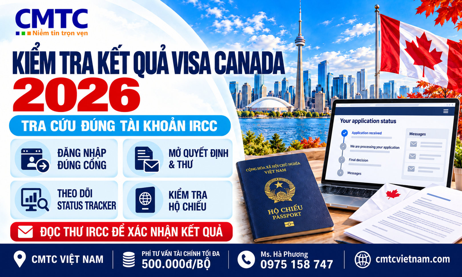 Cách kiểm tra kết quả visa Canada và đọc trạng thái hồ sơ