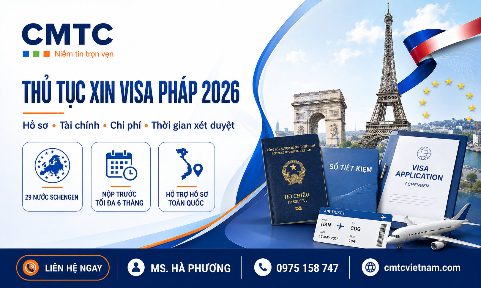 Thủ tục visa Pháp bao gồm những giấy tờ gì? Thời gian làm visa bao lâu?