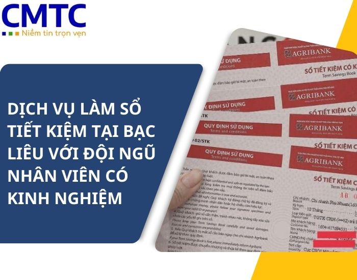 Dịch vụ làm sổ tiết kiệm tại Bạc Liêu