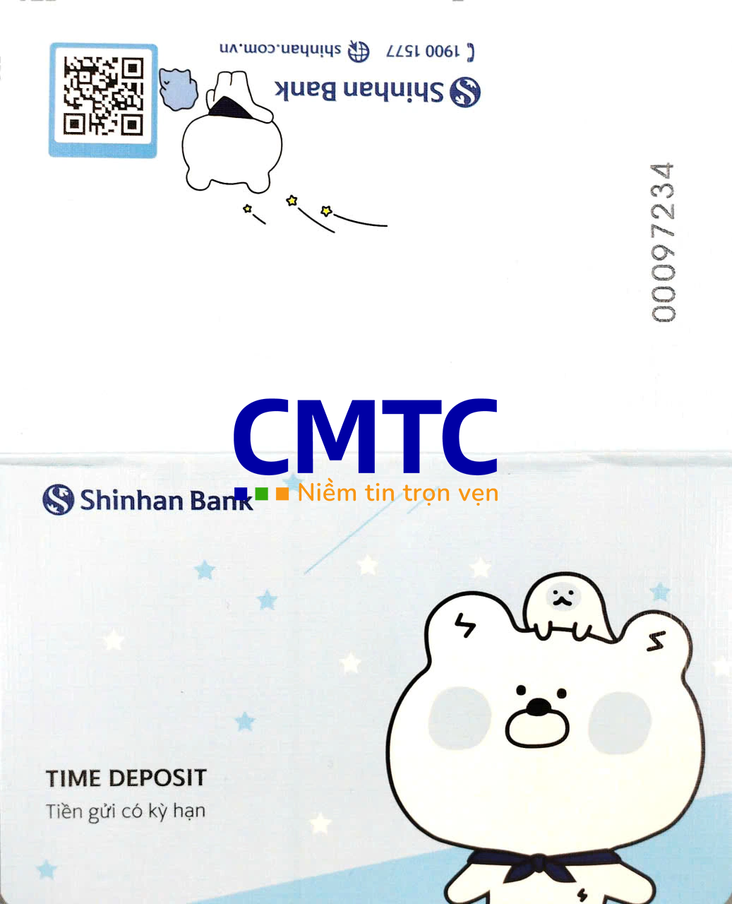 Mặt trước sổ tiết kiệm Shinhan Bank 
