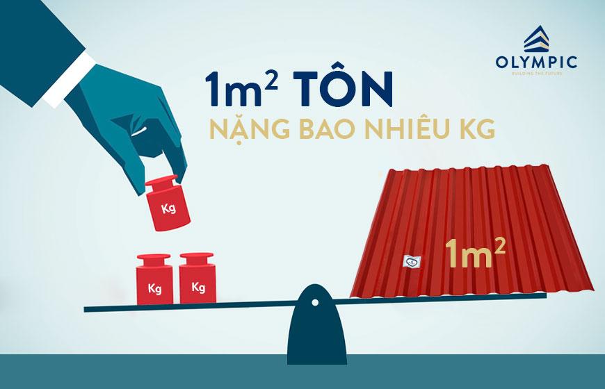 1m2 tôn nặng bao nhiêu kg?