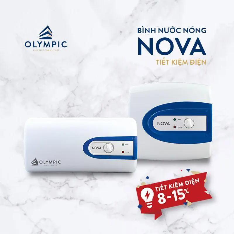 Giá bình nóng lạnh Olympic Nova 15 lít vuông mới nhất 2024