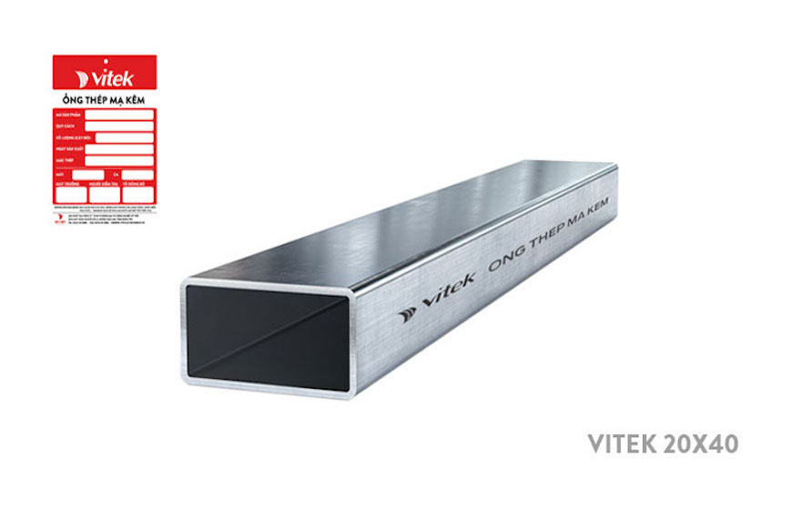 Bảng giá thép hộp mạ kẽm chữ nhật 20x40 Vitek mới nhất