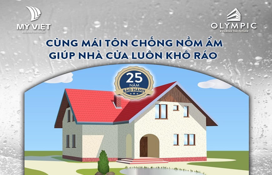 Nhà cửa luôn khô ráo cùng mái tôn chống nồm ẩm